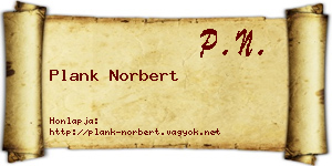 Plank Norbert névjegykártya